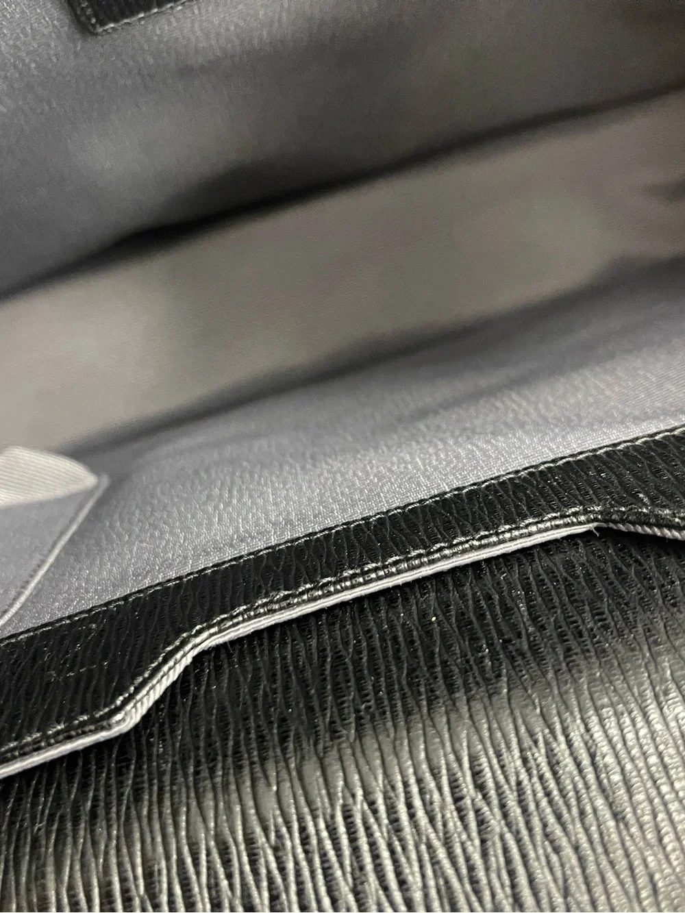 Salvatore Ferragamo Black Textured Leather Briefcase with Silver Hardware